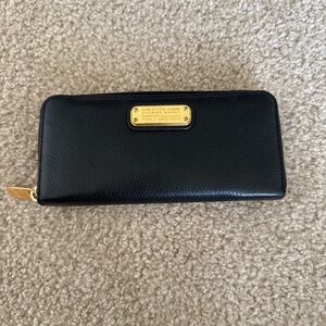 Marc Jacobs Black Wallet with Gold Accents